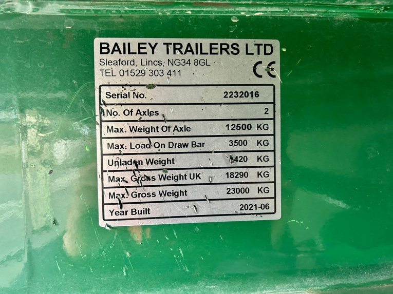 Used Bailey Tb16 Trailer